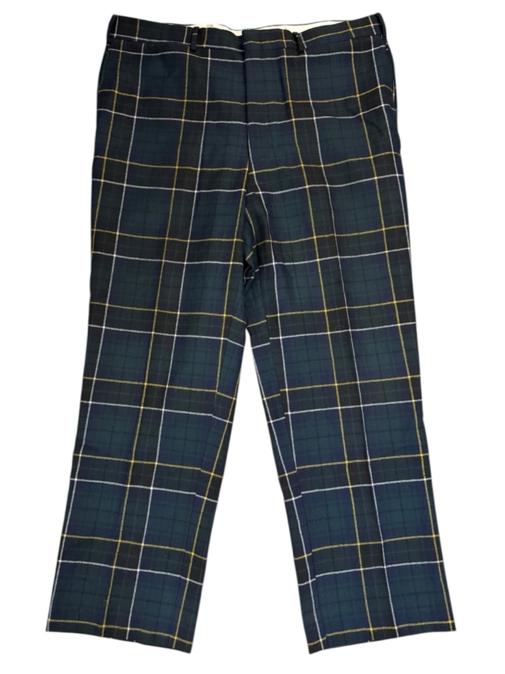 Vintage J Press Gordon Tartan Plaid Wool Pants Green 40x29 Ivy Prep Canada-Made